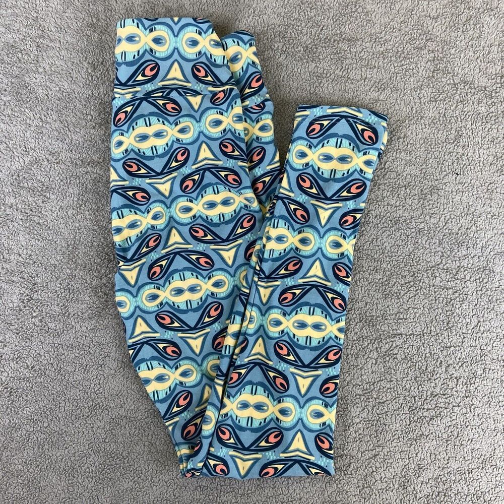 LuLaRoe‎ OS Floral Abstract Leggings EUC